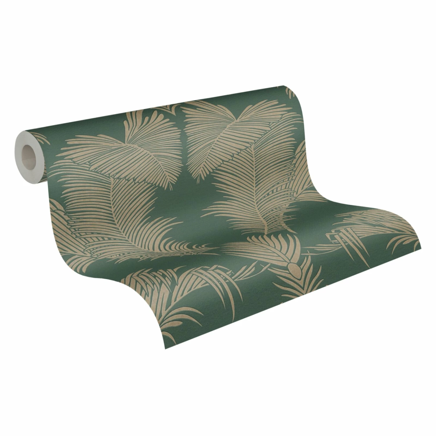 Vliestapete - Palmen - grün-gold - 10 Meter 2 Vliestapete - Palmen - grün-gold - 10 Meter – Bild 2