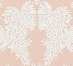 Vliestapete - Palmen - rosa-weiß - 10 Meter