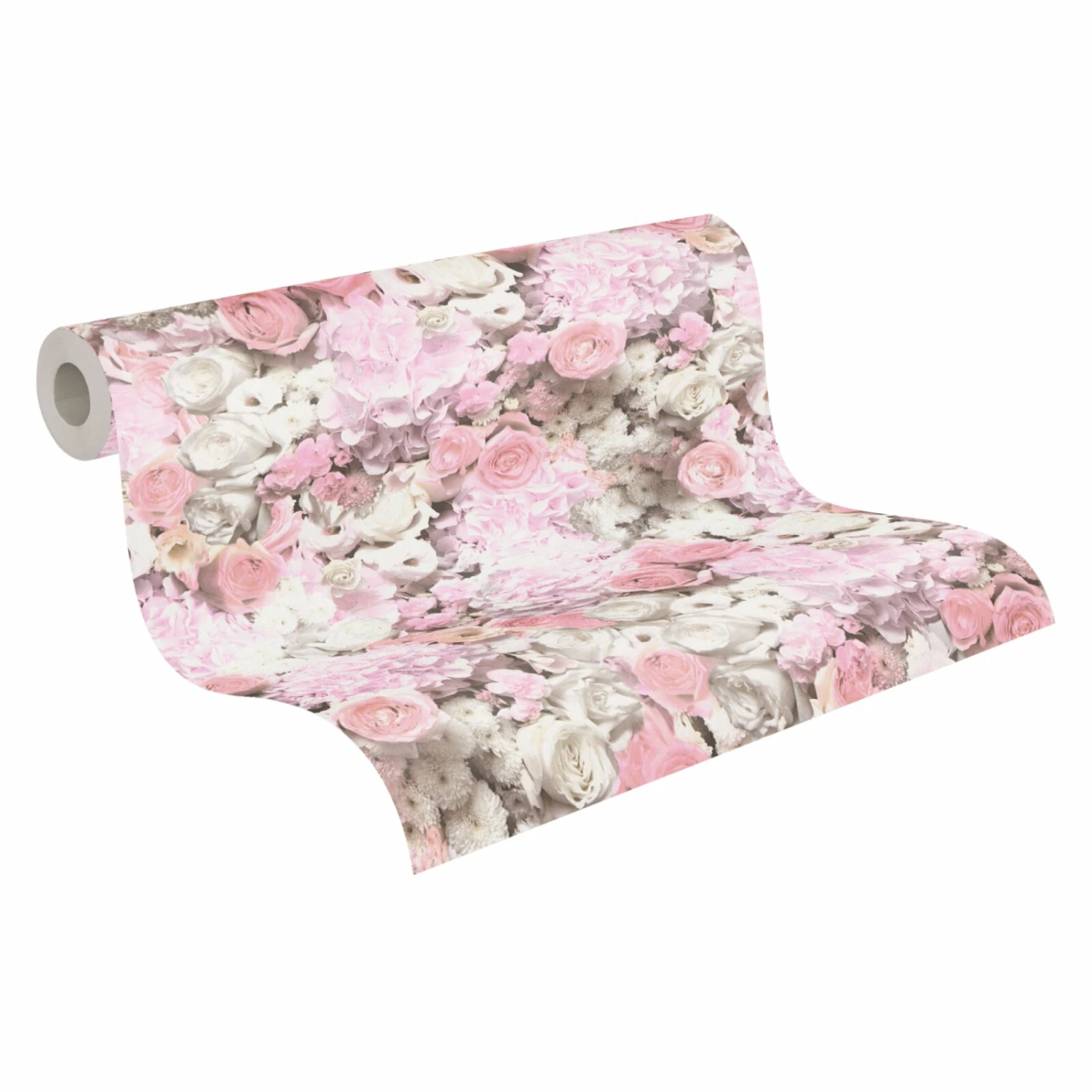 Vliestapete - Blumen - rosa-weiß - 10 Meter 2 Vliestapete - Blumen - rosa-weiß - 10 Meter – Bild 2