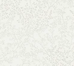 Vliestapete - weiß - Blumen - 10 Meter