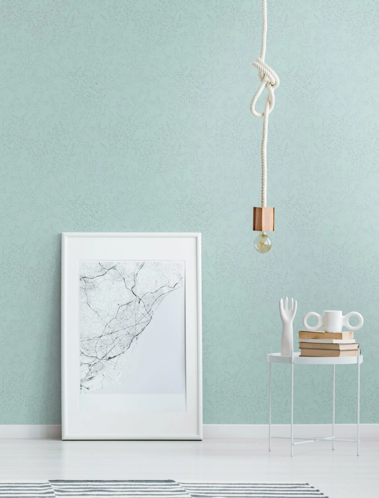 Vliestapete - türkis - Blumen - 10 Meter 3 Vliestapete - türkis - Blumen - 10 Meter – Bild 3