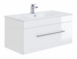 Waschtisch VIVA - weiß Hochglanz - weiß - mit Waschbecken - 100 cm