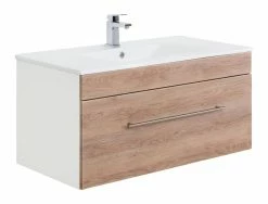 Waschtisch VIVA - Eiche hell - weiß - mit Waschbecken - 100 cm
