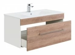 Waschtisch VIVA - Eiche hell - weiß - mit Waschbecken - 100 cm -Baumarkt Verkaufsgeschäft 9005242700 03 1600Wx1600H