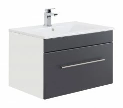 Waschtisch VIVA - anthrazit-weiß - mit Waschbecken - 75 cm