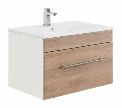 Waschtisch VIVA - Eiche hell - weiß - mit Waschbecken - 75 cm