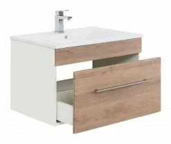 Waschtisch VIVA - Eiche hell - weiß - mit Waschbecken - 75 cm -Baumarkt Verkaufsgeschäft 9005255700 03 1600Wx1600H