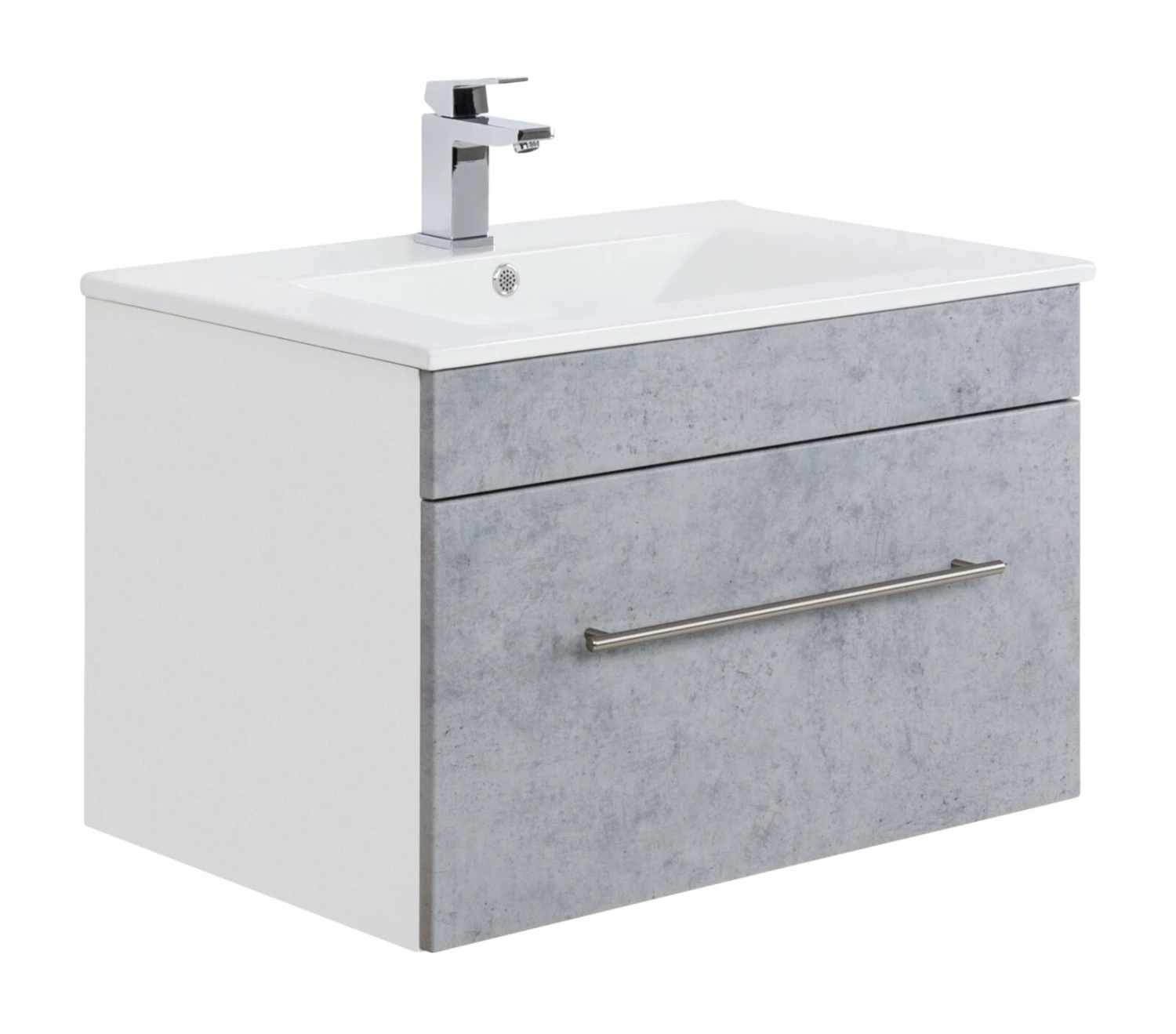 Waschtisch VIVA - Beton - weiß - mit Waschbecken - 75 cm 1 Waschtisch VIVA - Beton - weiß - mit Waschbecken - 75 cm