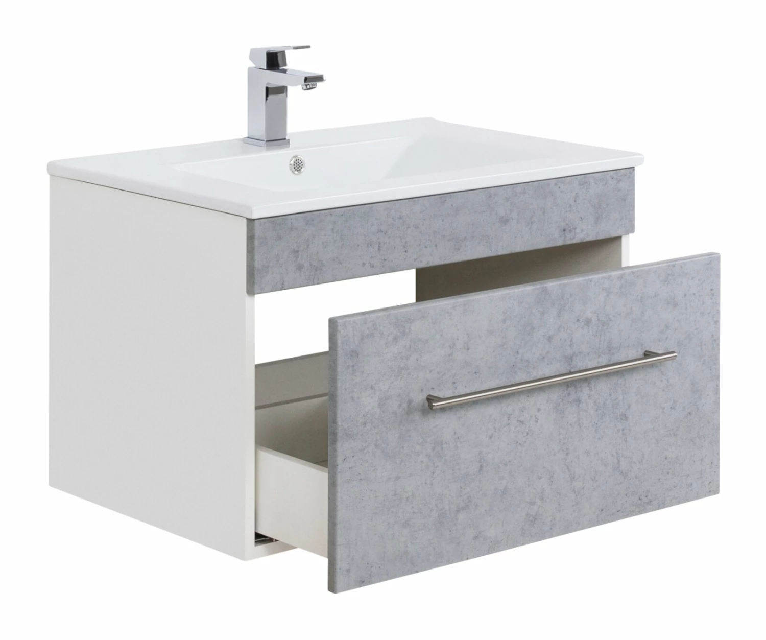 Waschtisch VIVA - Beton - weiß - mit Waschbecken - 75 cm 3 Waschtisch VIVA - Beton - weiß - mit Waschbecken - 75 cm – Bild 3