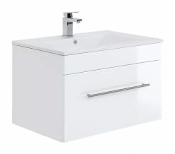 Waschtisch VIVA - weiß Hochglanz - weiß - mit Waschbecken - 75 cm