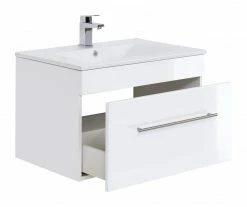 Waschtisch VIVA - weiß Hochglanz - weiß - mit Waschbecken - 75 cm -Baumarkt Verkaufsgeschäft 9005255900 03 1600Wx1600H