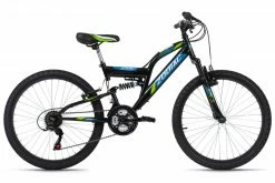 KS Cycling Kinder-Mountainbike FULLY 24" ZODIAC - schwarz-grün - 38 cm Rahmenhöhe