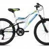 KS Cycling Kinder-Mountainbike FULLY 24" ZODIAC - weiß-grün - 38 cm Rahmenhöhe