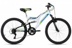 KS Cycling Kinder-Mountainbike FULLY 24" ZODIAC - weiß-grün - 38 cm Rahmenhöhe