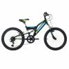 KS Cycling Kinder-Mountainbike FULLY 20" ZODIAC - schwarz-grün - 31 cm Rahmenhöhe