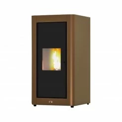 Pelletofen ROCK - schwarz-Bronze - wasserführend - WLAN - 15,63 kW